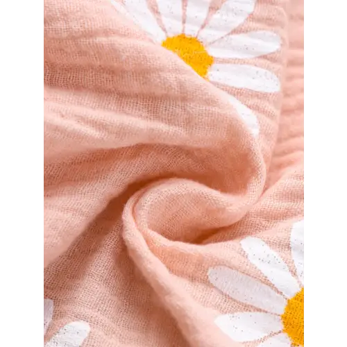 Daisy Textured Wide Strap Romper for Babies in Soft Cotton