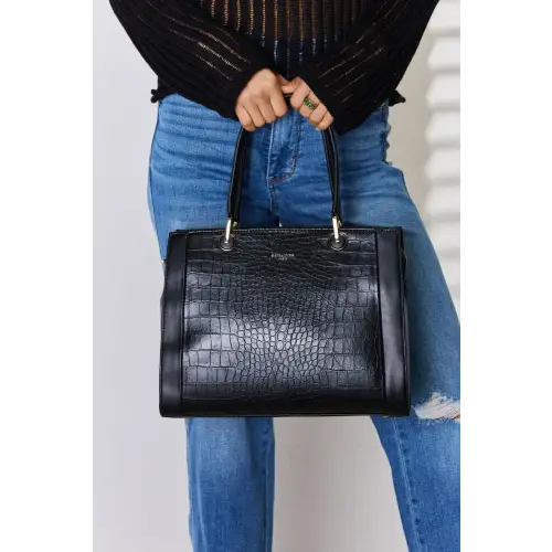 Big Savings Leather Handbag BLACK One Size