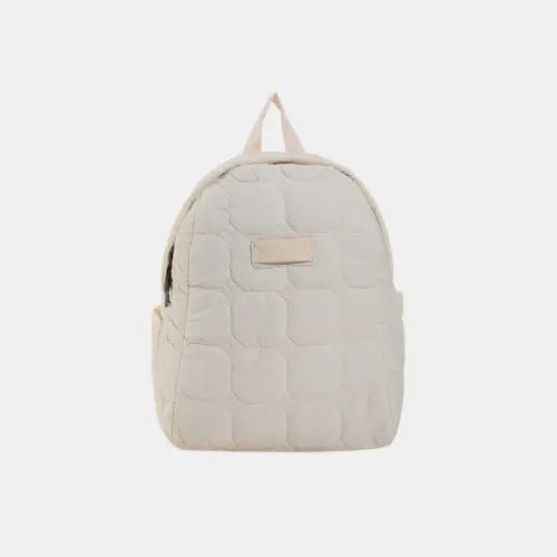 Quilted Polyester Backpack Ivory One Size