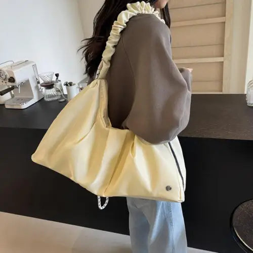 Dawnlight Ruched Tote Bag