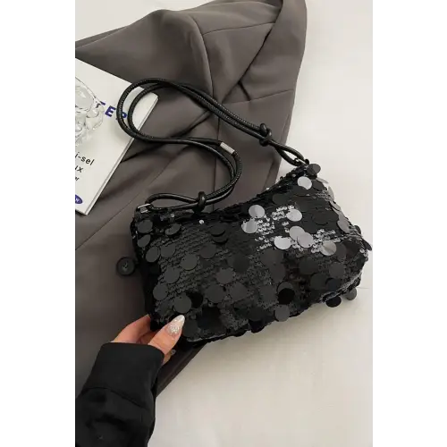 Dazzle with Sequin Knotted Straps Shoulder Bag