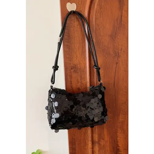 Dazzle with Sequin Knotted Straps Shoulder Bag