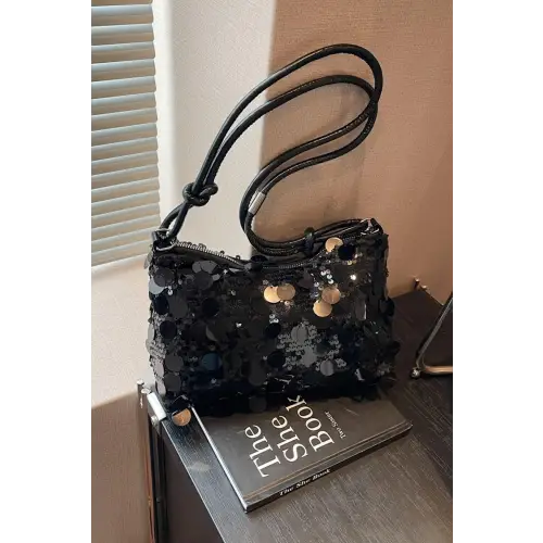 Dazzle with Sequin Knotted Straps Shoulder Bag