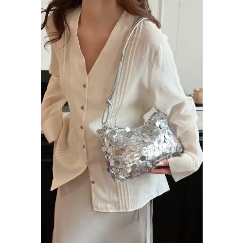 Dazzle with Sequin Knotted Straps Shoulder Bag