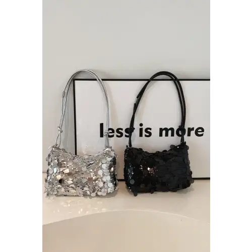 Dazzle with Sequin Knotted Straps Shoulder Bag