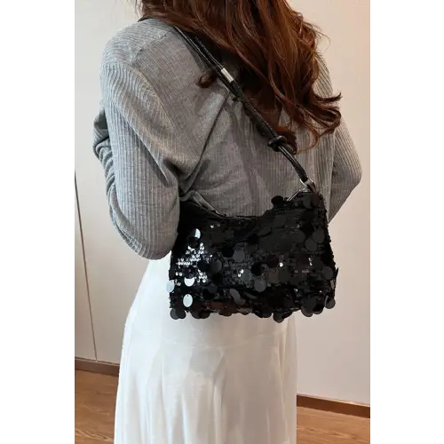 Dazzle with Sequin Knotted Straps Shoulder Bag