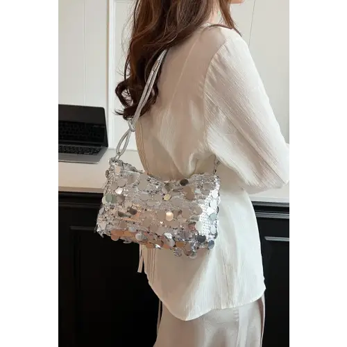 Dazzle with Sequin Knotted Straps Shoulder Bag