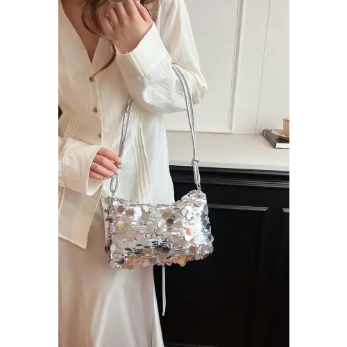 Dazzle with Sequin Knotted Straps Shoulder Bag