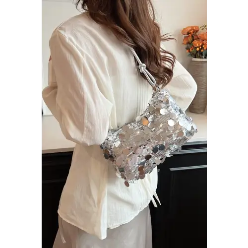 Dazzle with Sequin Knotted Straps Shoulder Bag