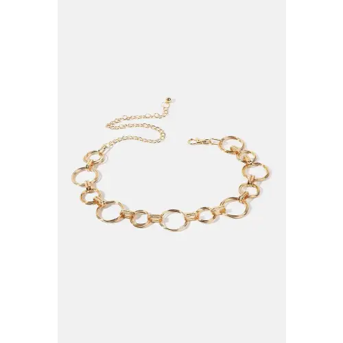 Circle Shape Belt Gold One Size