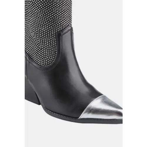 Dazzling Chunky Heel Rhinestone Western Cowboy Boots