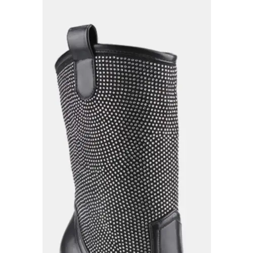 Dazzling Chunky Heel Rhinestone Western Cowboy Boots