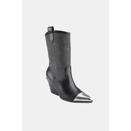 Dazzling Chunky Heel Rhinestone Western Cowboy Boots