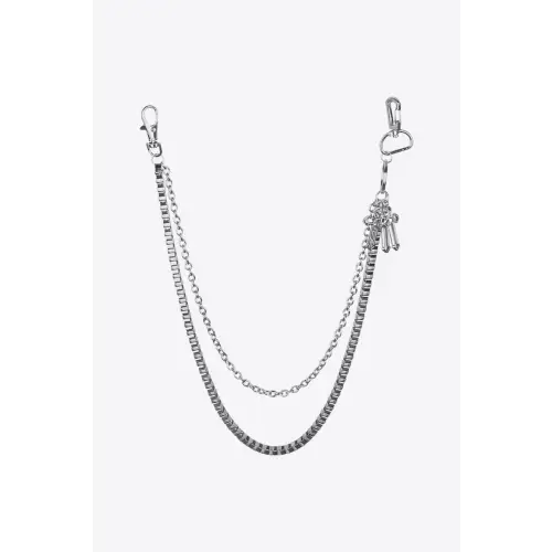 Cross Chain Belt Silver One Size
