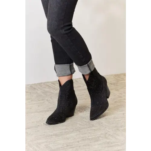 Rhinestone Ankle Cowboy Boots