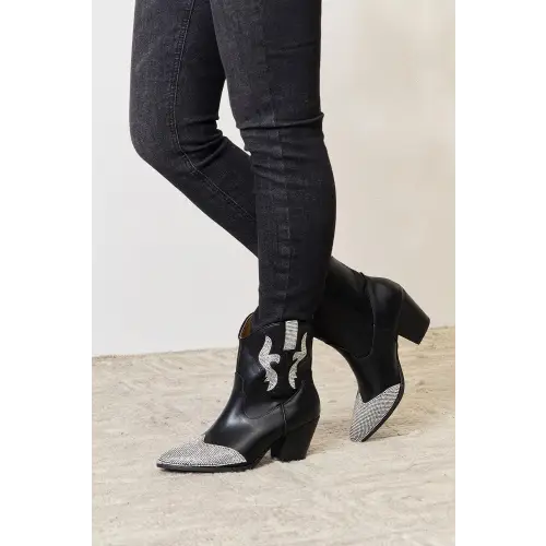 Rhinestone Pointed Boots