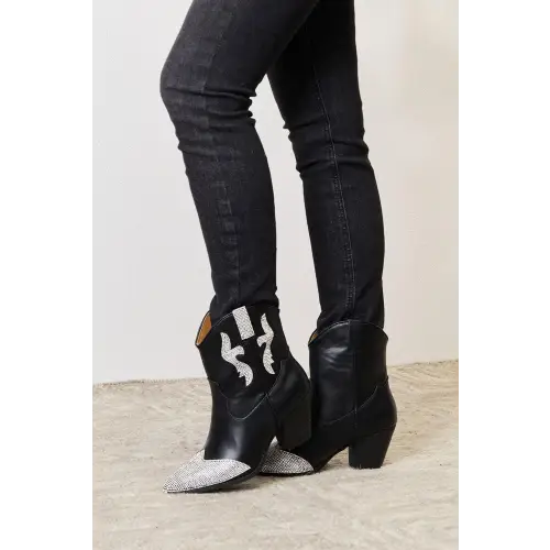 Rhinestone Pointed Boots