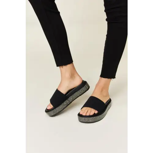 Open Toe Platform Sandals Black