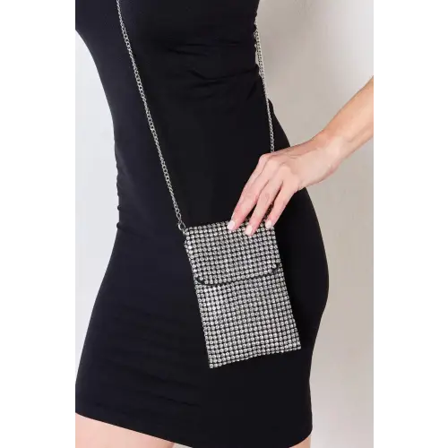 Rhinestone Mini Crossbody SILVER One Size