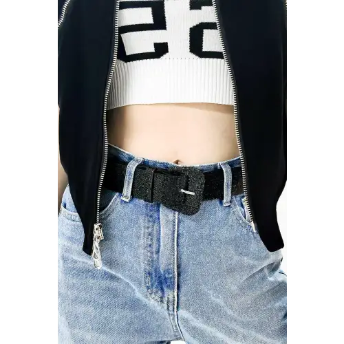 Glitter Leather Belt