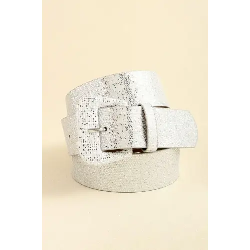 Glitter Leather Belt