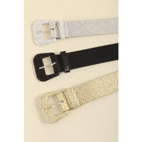 Glitter Leather Belt