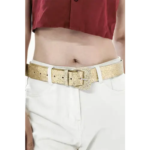 Glitter Leather Belt