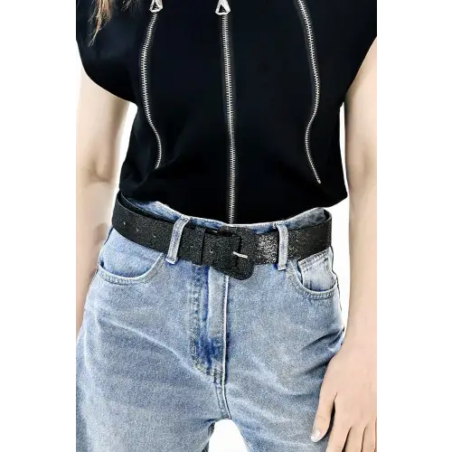 Glitter Leather Belt
