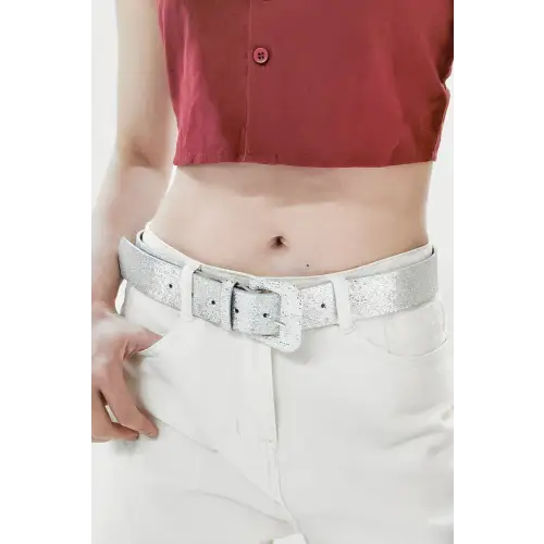 Glitter Leather Belt