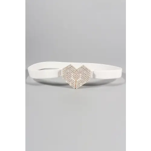 Rhinestone Heart Belt