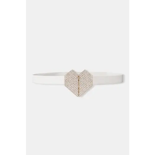 Rhinestone Heart Belt
