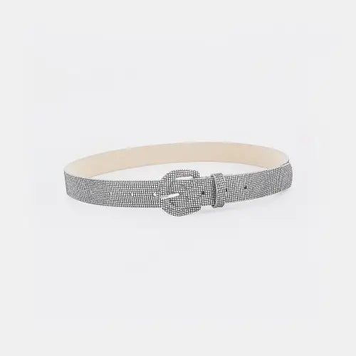 Silver Sparkle Leather Belt
