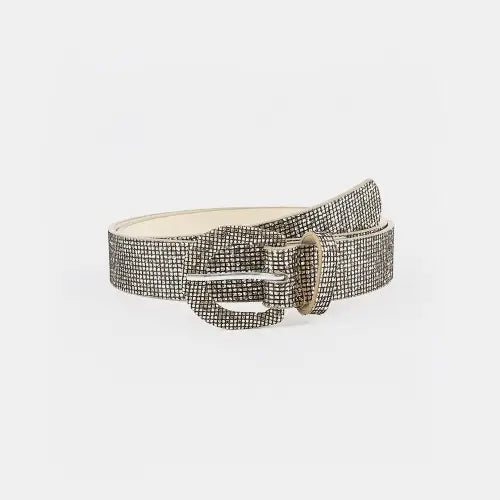 Silver Sparkle Leather Belt