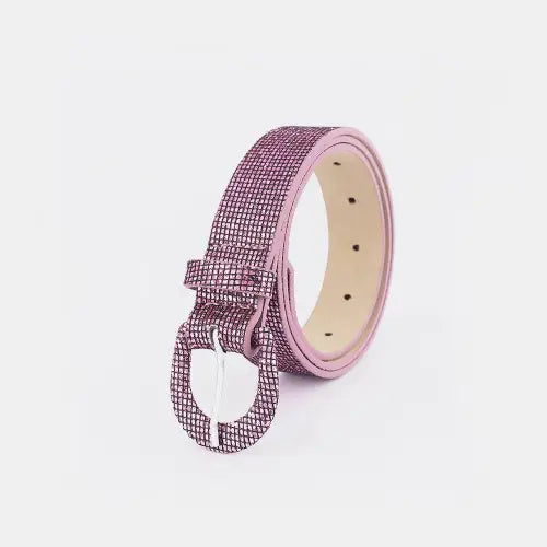 Silver Sparkle Leather Belt