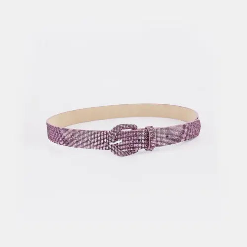 Silver Sparkle Leather Belt