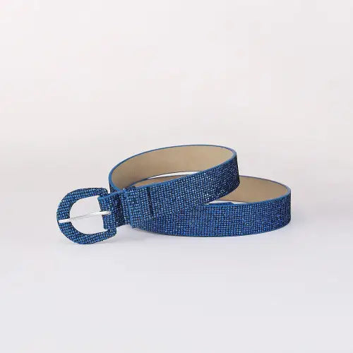 Silver Sparkle Leather Belt