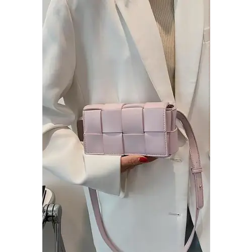 Dazzling Vegan Leather Woven Crossbody Bag