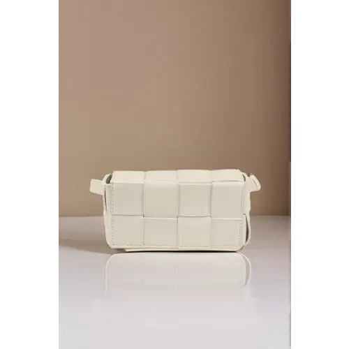 Dazzling Vegan Leather Woven Crossbody Bag