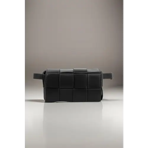 Dazzling Vegan Leather Woven Crossbody Bag