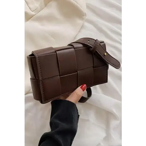 Dazzling Vegan Leather Woven Crossbody Bag