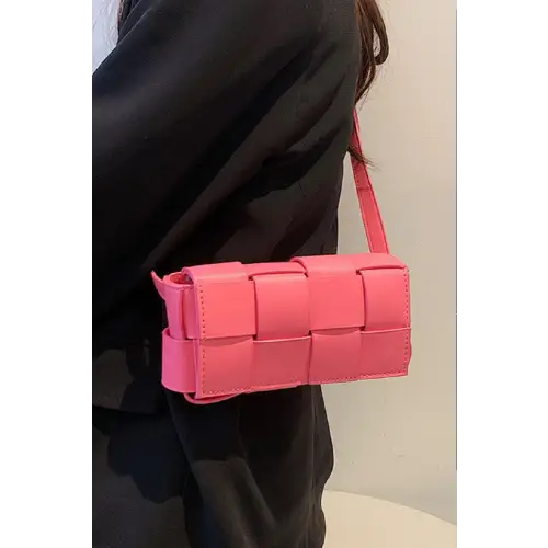 Dazzling Vegan Leather Woven Crossbody Bag