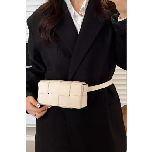Dazzling Vegan Leather Woven Crossbody Bag