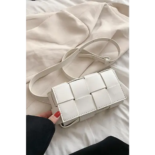 Dazzling Vegan Leather Woven Crossbody Bag