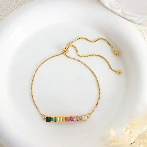 Zircon Design 18K Anklet