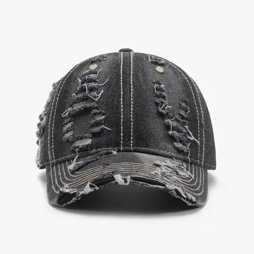 Edgy Cotton Baseball Cap Dark One Size
