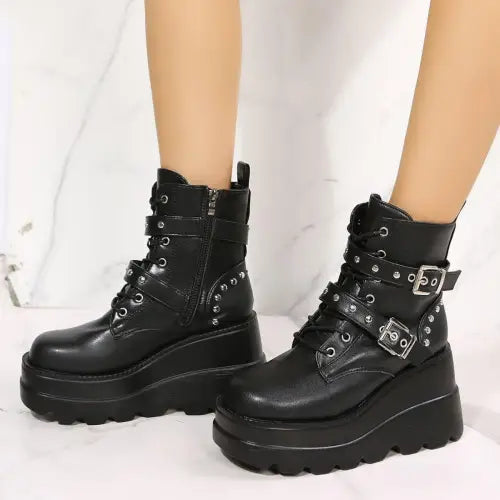 Edgy Wedge Boots