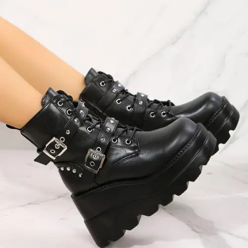 Edgy Wedge Boots