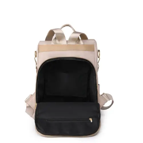 Edgy Zipper Pocket Beaded Backpack