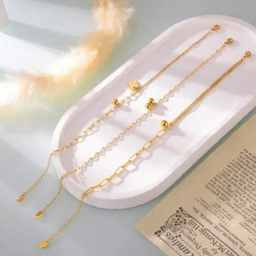 Gold Bracelets Square Luck