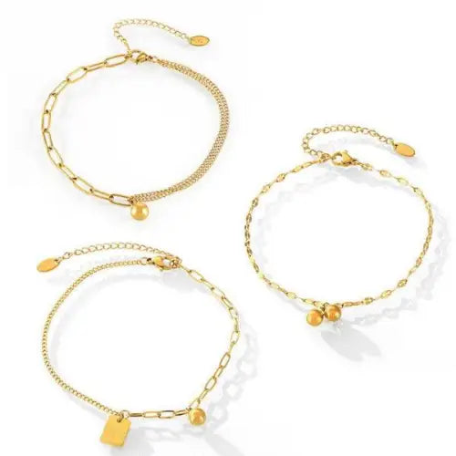 Gold Bracelets Square Luck